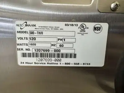 Used Alto Shaam Used Alto-Shaam 500-TH/II Undercounter Cook and Hold Oven 120V - TH1 Electric Ovens Illinois US | Falcon Restaurant Supply #1374993