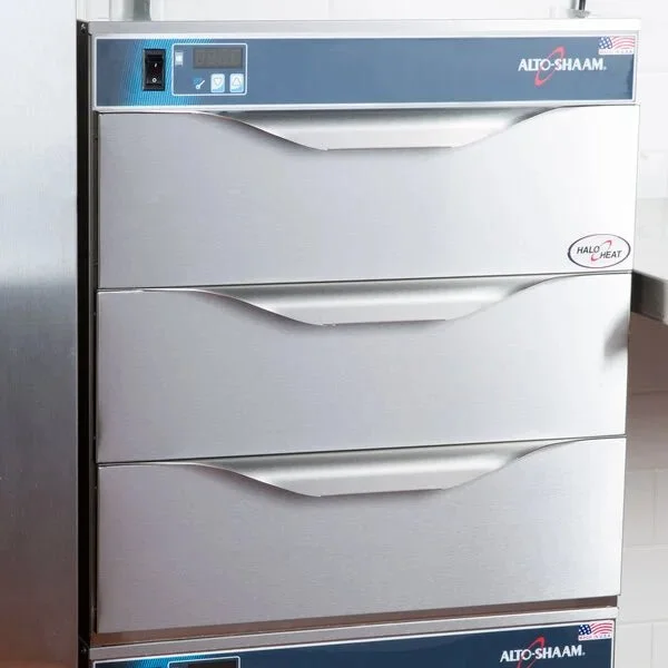 New | in-Stock Alto Shaam Old Stock Alto-Shaam 500 3D 3 Drawer Stainless Heated Food Chip Warmer - 120V Heated Cabinets & Displays Illinois US | Falcon Restaurant Supply #1375884