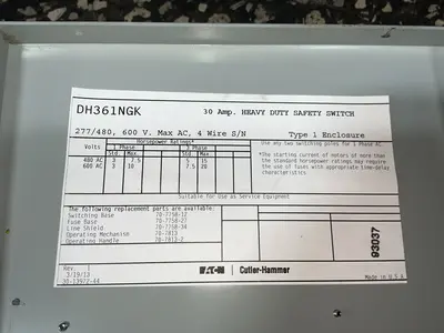 Used EATON DH361NGK Disconnects Ohio US | HGR 24 #1353727