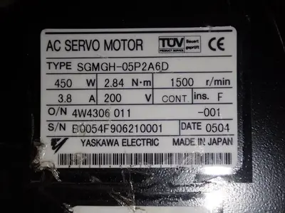 USED YASKAWA SGMGH05P2A6D