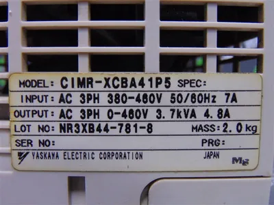 Yaskawa CIMR-XCBA41P5 VS mini 2 HP Variable Frequency Drive 380-460V Used