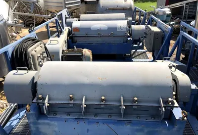 (3) Kemtron KT-1448-MVD oilfield decanter centrifuge skids, 316SS.