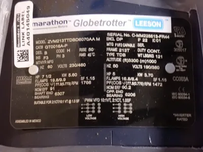 Used MARATHON MOTORS 213TTDBD6070 Motors (misc) Ohio US | HGR 24 #912641