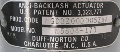 NEW DUFF NORTON M5804-173 ANTI-BACKLASH ACTUATOR M5804173