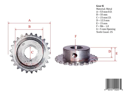 New | in-Stock PRO-FILL INC GEAR E (38MM X 15MM) Conveyor Parts | ProFill Inc #948230