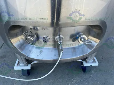 USED PRECISION STAINLESS 500 LITER STAINLESS STEEL JACKETED REACTOR  W/ 0.5 HP MIXER