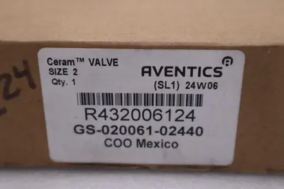 Rexroth R432006124 Ceram Valve Size - 2 Solenoid Valve NEW STOCK GF-58A