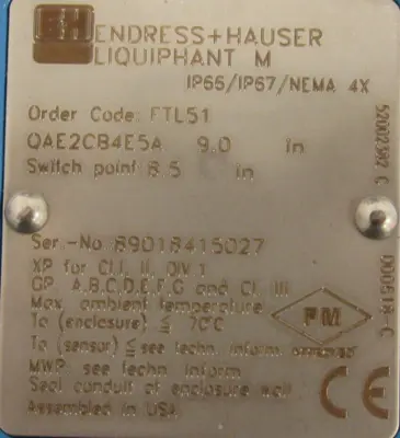 NEW ENDRESS HAUSER FTL51-QAE2CB4E5A LEVEL SWITCH 9" FTL51QAE2CB4E5A