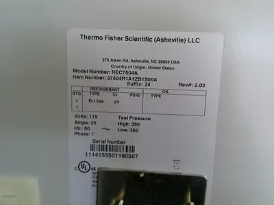 Themo Scientific REC7504A 3 Glass Door Laboratory Refrigerator 78.8Cf (2018)