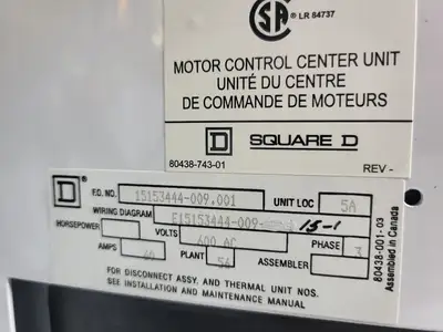 USED SQUARE D MODEL 6
