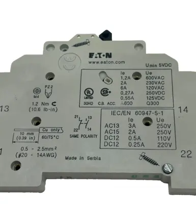 NEW EATON LOT OF 3 WMZTAUX AUXILIARY CONTACT AC-13 250V 3A 1NO/1NC