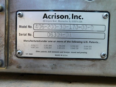 USED ACRISON LOSS IN WEIGHT FEEDER 406-200-30-170-00-D