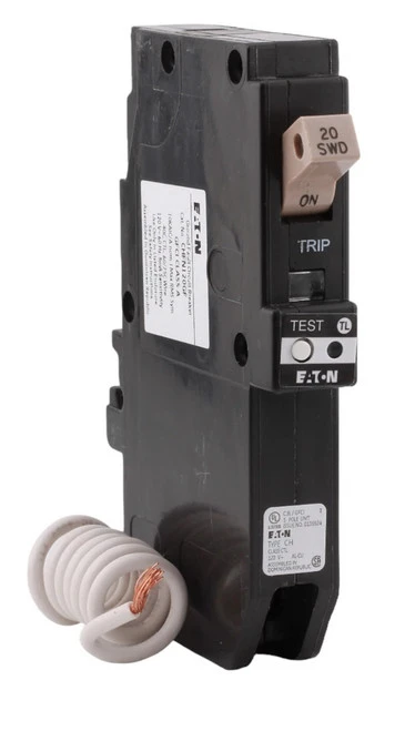 Eaton CHFN120GF GFCI Circuit Breaker, Type CH, 20A, 10 kAIC, Pigtail [New]