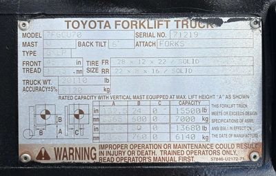 USED 2011 TOYOTA 7FGCU70