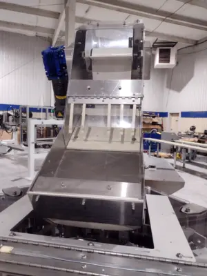 Used Shibuya Hoppmann Centrifugal Vial Feed System & Pre-Feed Elevator Bottle Feed Hopper Elevator Michigan US | Maverick Industrial Sales #1390580