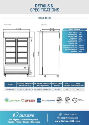 New | in-Stock Dukers _UNKNOWN_ Display Refrigerators Illinois US | Falcon Restaurant Supply #1376882