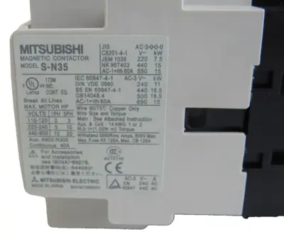 NEW MITSUBISHI S-N35 MAGNETIC CONTACTOR SN35