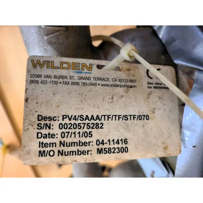 USED WILDEN PUMP PV4/SAAA/TF/TF/STF/070