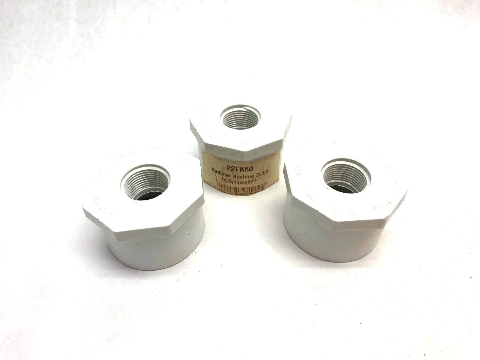USED LASCO REDUCER BUSHING 2 X 3/4" SPIGOT X FNPT 438248 LOT OF 3