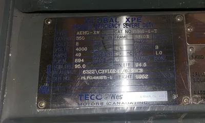 NEW TECO WESTINGHOUSE 350 HP