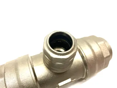 USED CHAMPION INFINITY QUICK-LOCK ALUMINUM OUTLET TEE UNION FITTING 40MM X 20MM