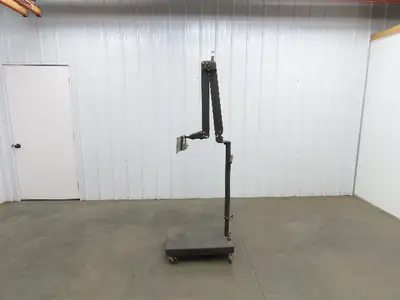 Industrial Floor Stand Adjustable Arm Heavy Duty 26x16" Base Powder Coated Steel