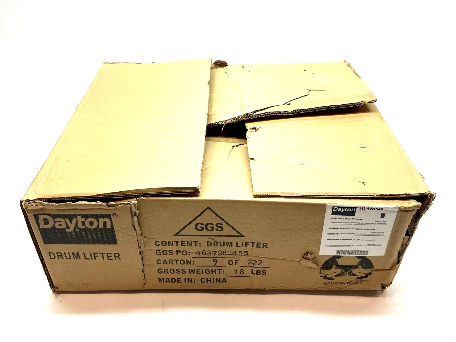 USED DAYTON HOIST 3-POINT DRUM LIFTER