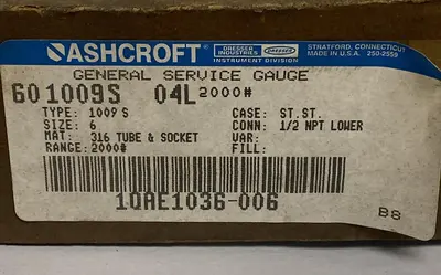 New | in-Stock ASHCROFT 601009S 04L Universal Pressure Meters Ohio US | Surplus Asset Holdings #1244843