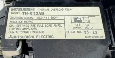 NEW MITSUBISHI SD-MR12 CONTACTOR W/ TH-K12AB RELAY SDMR12