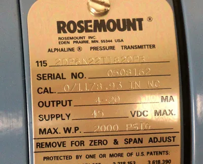 NEW ROSEMOUNT 1152DP6N22T1820PB PRESSURE TRANSMITTER 4-20MA, 45VDC