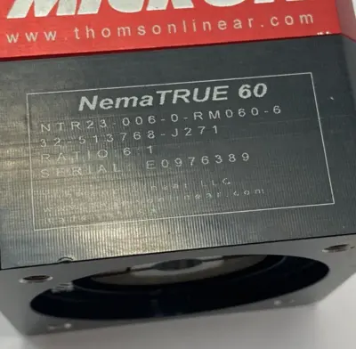 USED THOMSON LINEAR MICRON NEMATRUE 60 PLANETARY GEARHEAD