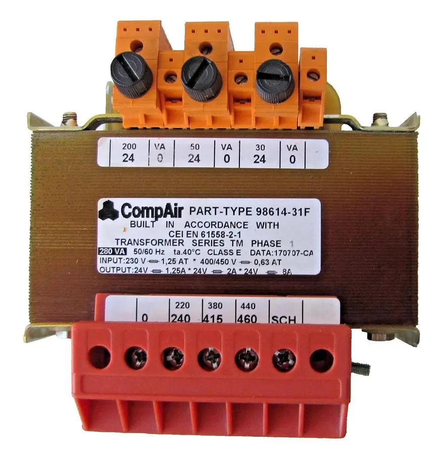 CompAir 280 VA Power Transformer 240/460VAC Input 24V Output 98614-31F