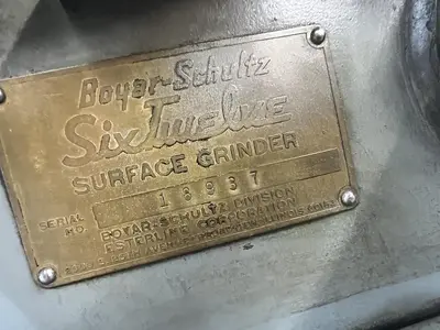 USED 1967 BOYAR- SCHULTZ 612 DELUXE MANUAL SURFACE GRINDER