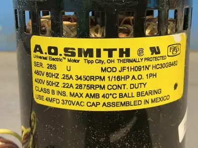 Used A.O. SMITH JF1H091N HC30GB462 Motors (misc) Ohio US | HGR 24 #1556729