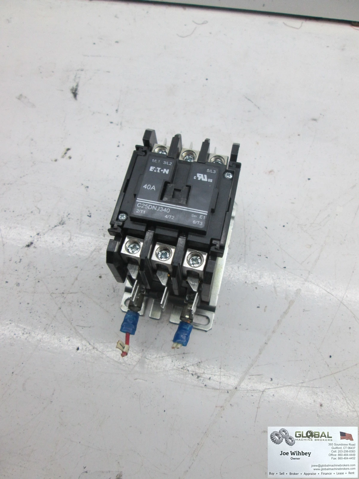 Eaton C25DNJ340, 3 Pole Definite Purpose Contactor 115-120 Volts AC, 40 Amp