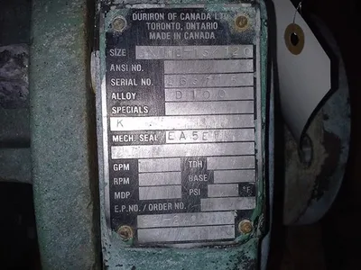 Durco pump size 3x1.5x13/12.0, Alloy D100