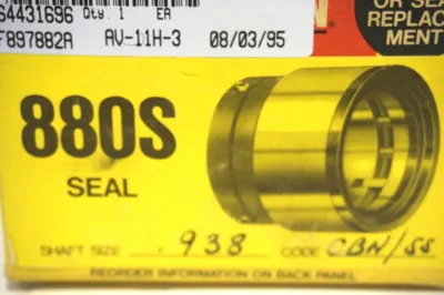 NEW CHESTERTON 880S SEAL SHAFT SIZE .938 CODE CBN/SS