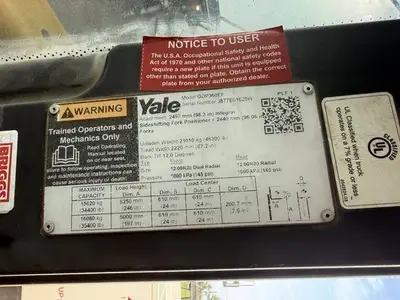 Used 2022 YALE GDP360EF Internal Combustion Forklifts: Pneumatic Tire Illinois US | Somerset Equipment Sales #1546195