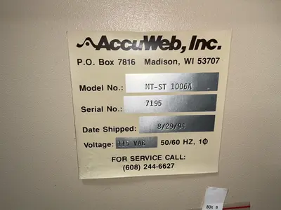Used ACCUWEB INC MTST 1006A Misc Printing Equipment Ohio US | HGR 24 #1539884
