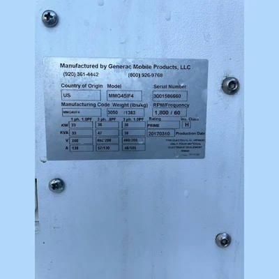 USED 2018 GENERAC-MAGNUM MMG45IF4