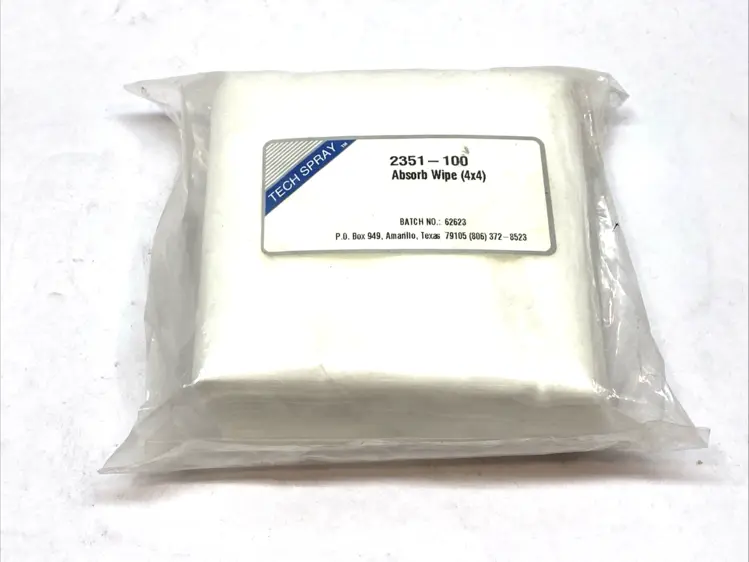 New | in-Stock Tech Spray Absorbwipe 4" x 4" Cleaning Wipes PACK OF 100 Cleanroom Supplies Michigan US | Maverick Industrial Sales #1402148