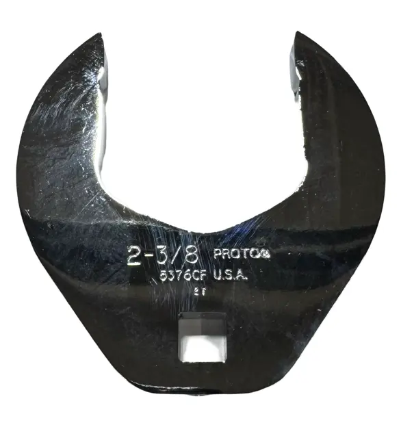 Proto 1/2" Drive 2-3/8" Open End Crowfoot Wrench Full Polish Chrome USA