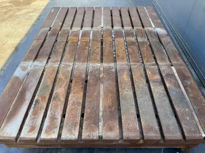 96" X 72" X 18" T-SLOTTED PORTABLE STEEL FLOOR LAYOUT PLATE: STOCK #16815