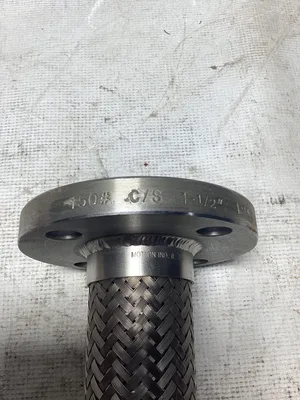 18″ X 1 1/2″ Motion Industries Braided Stainless Steel Flex Pipe Expansion Joint -NOS