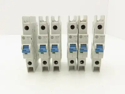 Allen Bradley Circuit Breaker 2/4/5/15/20A 1 Pole Mixed Lot of 6