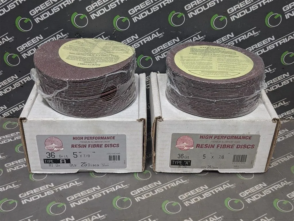 Lot of 50 Gemtex 20250300 5" High Performance Aluminum Oxide Resin Fiber Discs New NIB