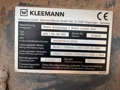 Used 2022 KLEEMANN MR130I EVO 2 Crushers New Jersey US | Proxy Equipment #1385167