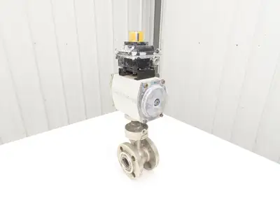 Warren Controls 1.5" CW-12MW  Ball Valve Flanged w/Pneumatic Actuator