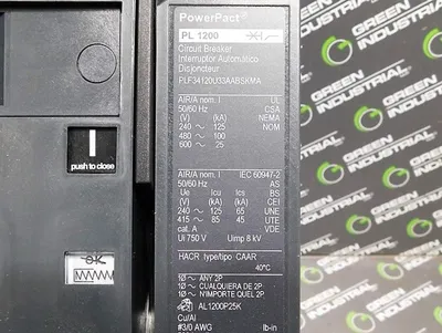 USED SQUARE D PLF34120U33AABSKMA