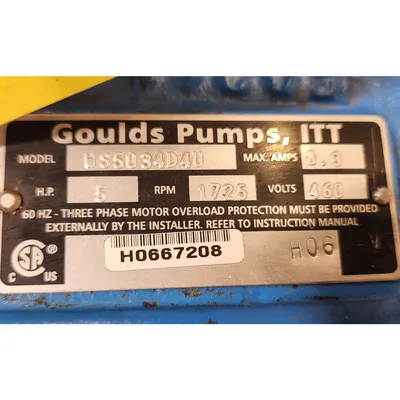 NEW GOULDS PUMPS, INC. WS5034D4U
